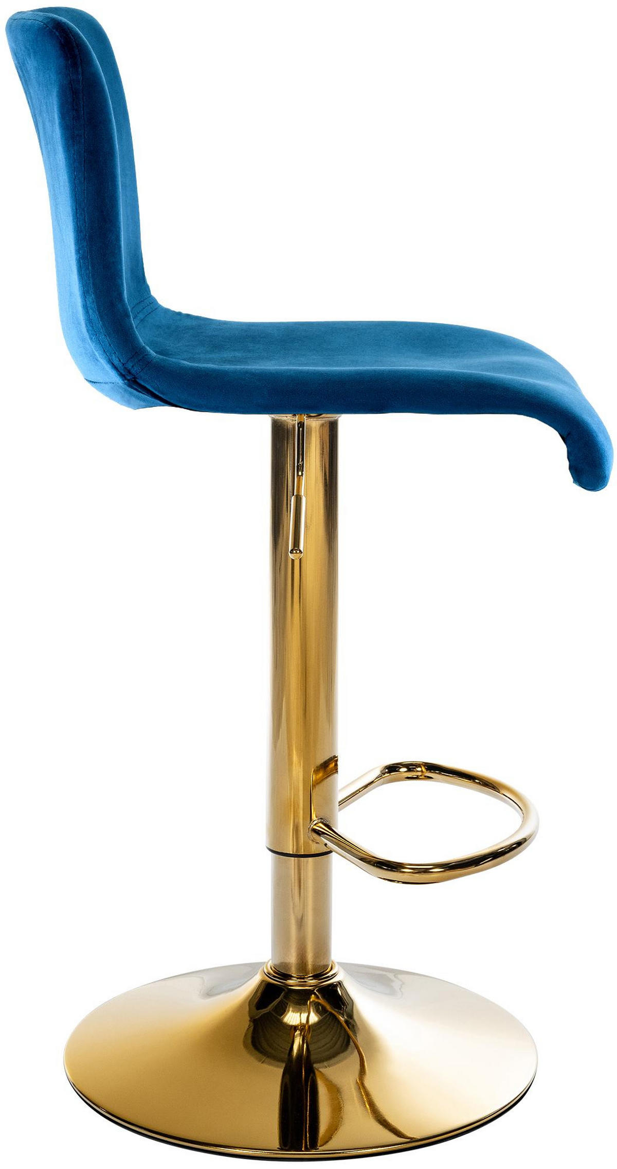 BARHOCKER Samt Blau - Blau, Textil (39/83/36cm) - CLP