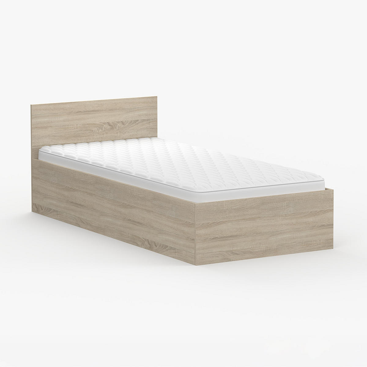 BETT 90×200 JONAS III 46 Sonoma Eiche/ Sonoma Eiche - Sonoma Eiche, Holzwerkstoff - imoebel24