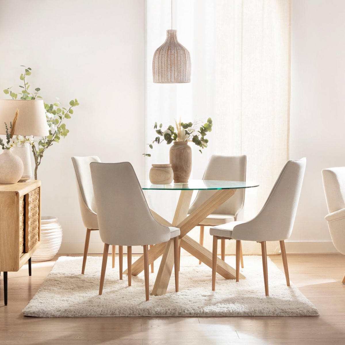 ESSZIMMERSTUHL Agnes Beige 45 cm x 95 cm - Beige, Textil (45/95/65cm) - Klast Home