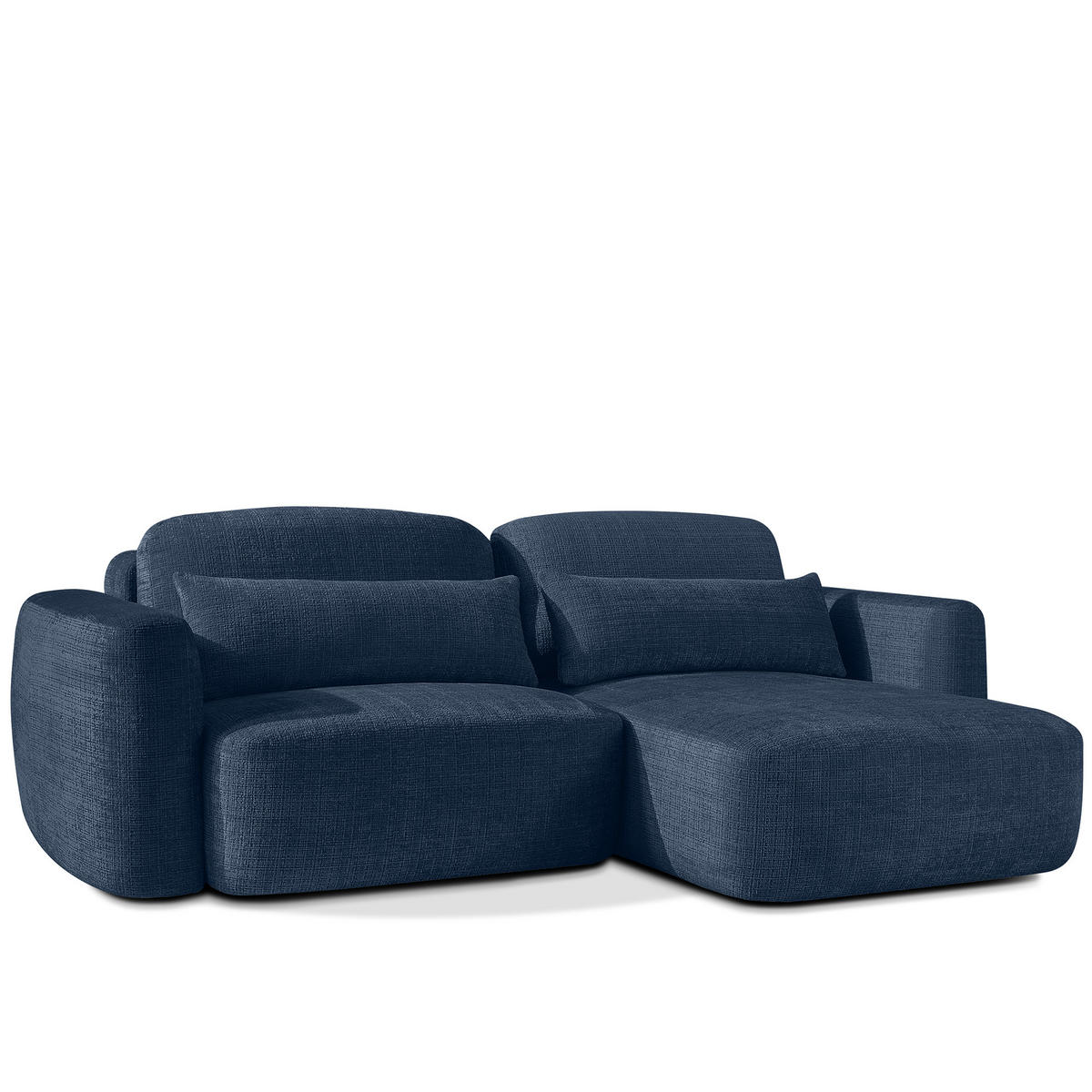 ECKSOFA rechts ELOSA - Dunkelblau, Holz/Textil (245/165cm) - KONSIMO®