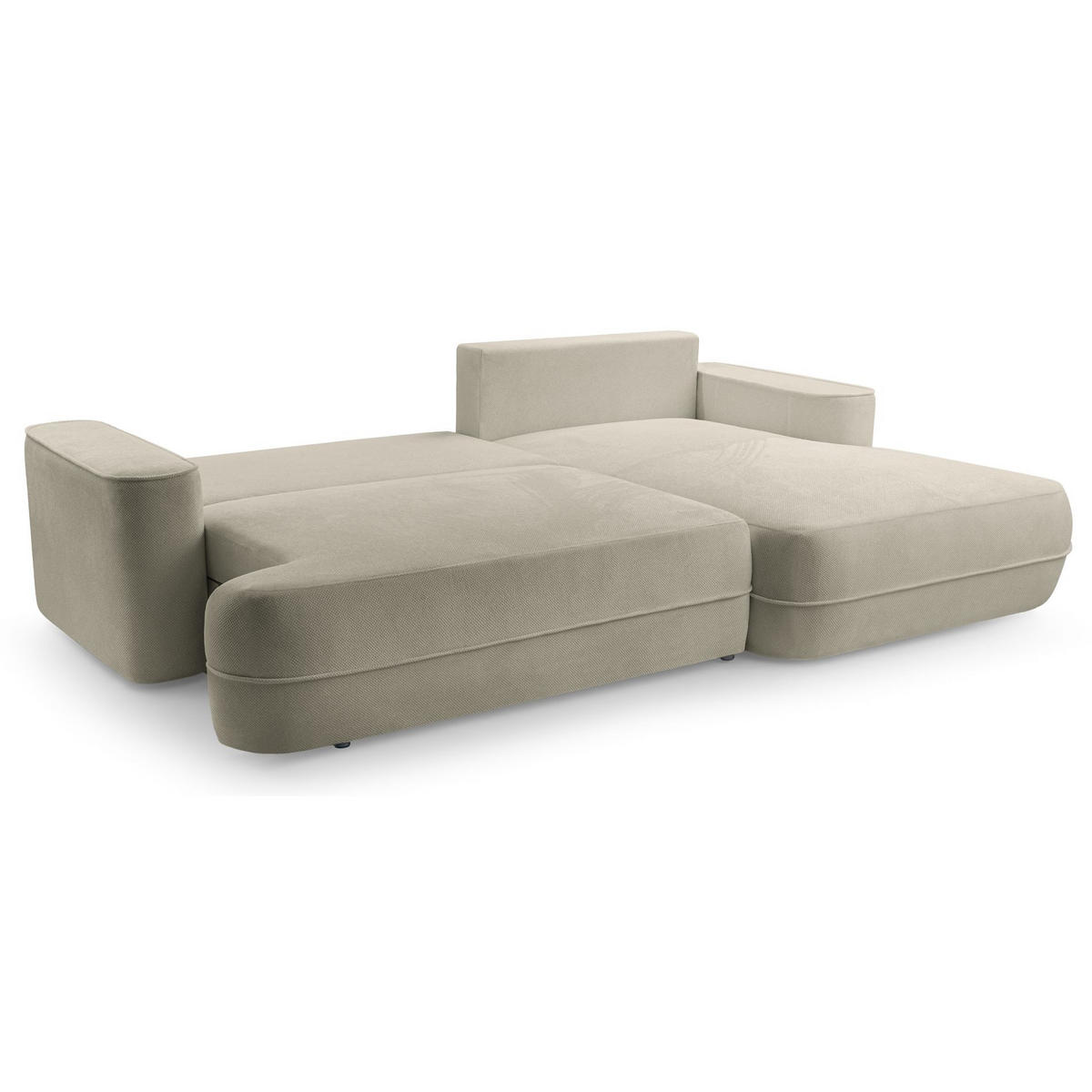 ECKSOFA Fuerro Hellbraun Strukturstoff - Hellbraun/Schwarz, Kunststoff/Textil (168/260cm) - Selsey