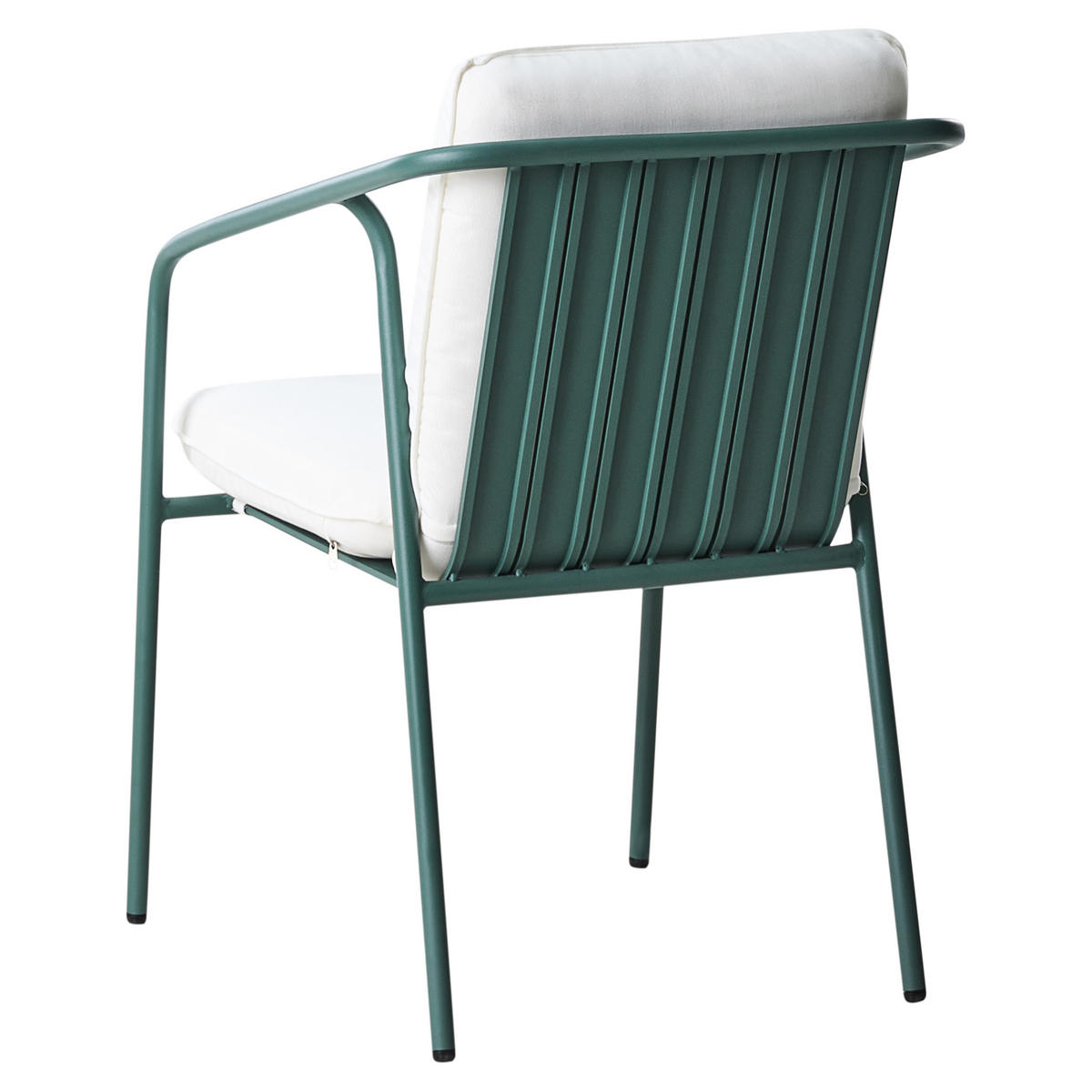 GARTENSTUHL 4er-Set Grün Asciano - Weiß/Grün, Metall (55/86/61cm) - Beliani