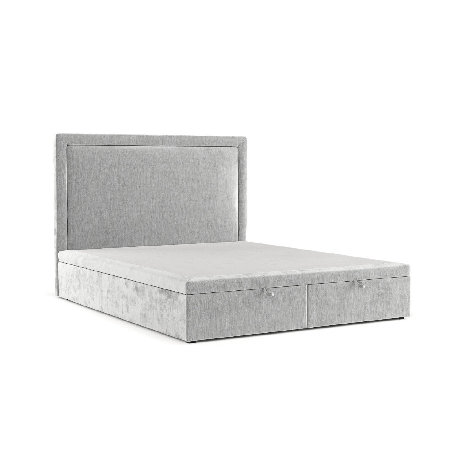 POLSTERBETT Salma mit Stauraum 200/200 cm Hellgrau im Lotta Stoff - Hellgrau/Schwarz, Holz/Holzwerkstoff (200/200cm) - AltaBeds