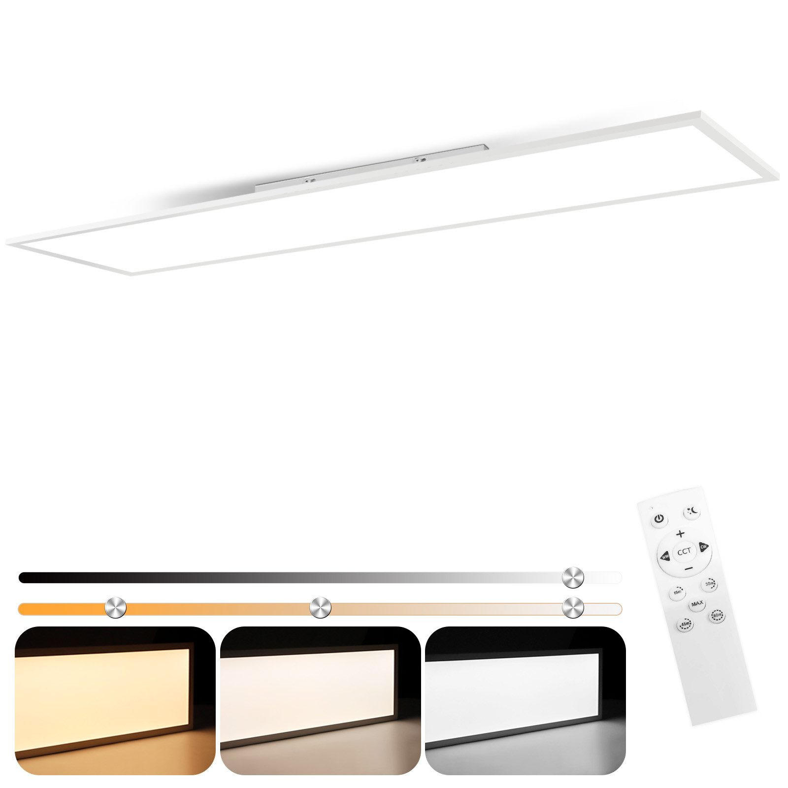 LED-DECKENLEUCHTE Rabenfurt 29.5/5.0/119.5 cm - Weiß, Metall (119.5/29.5/5cm) - ZMH