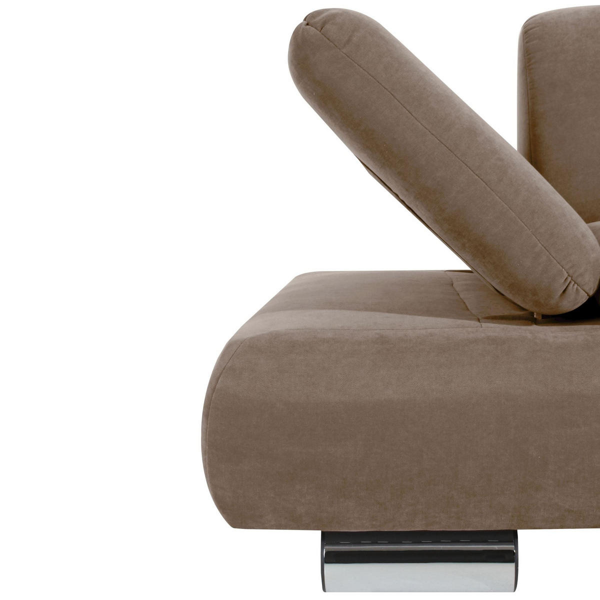 SOFA 2-Sitzer Kaye Bezug Veloursstoff Metallfuß verchromt / sahara - Sahara, Kunststoff (190/76/90cm) - 58aufmkessel