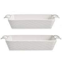 AUFLAUFFORM Porzellan 2er-Set - Weiß, Keramik (35.5cm) - Vessia