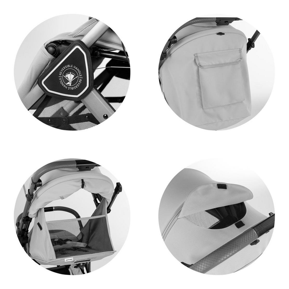 KINDERWAGEN Omnia PU-Räder grün klappbar, Stoßdämpfer, Sonnendach, Fußsack - Grün, Metall (69/63/102cm) - Chipolino