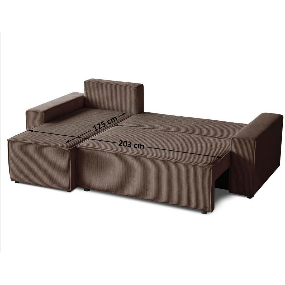 ROHOVÁ ROZKLÁDACÍ POHOVKA Hektor, s funkcí spaní, hnědá - černá/hnědá, textil/plast (247/152cm) - Beautysofa