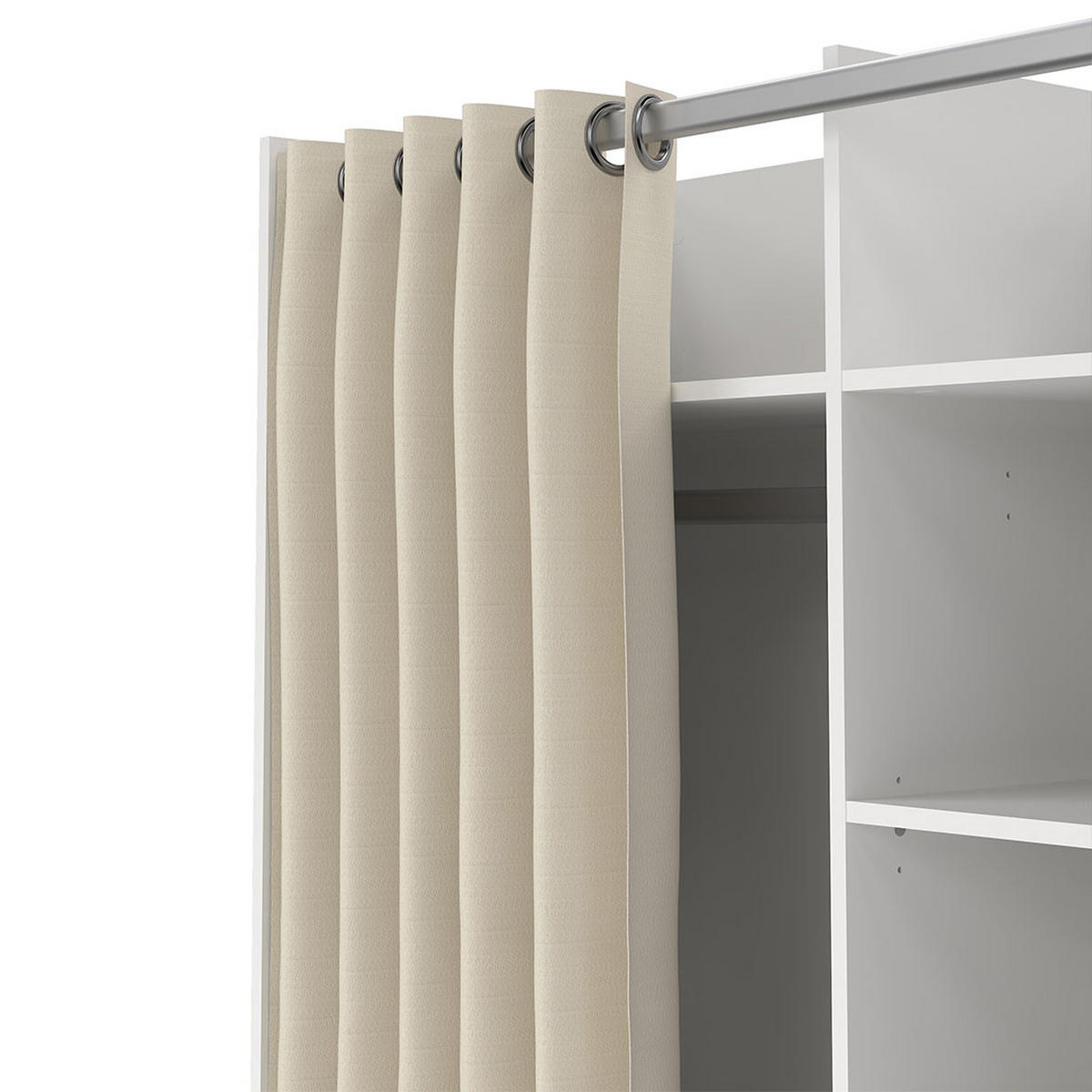KLEIDERSCHRANK, Kit, Weiß, Holzwerkstoff, 100 x 49 x 160 cm - Weiß, Holzwerkstoff (100/160/49cm) - ebuy24