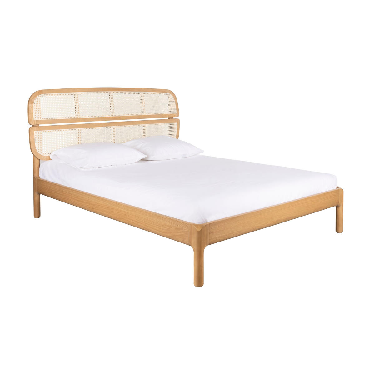 BETT Storm Naturel/Webbing 160 cm - Naturfarben, Holz (160/200cm) - Zuiver