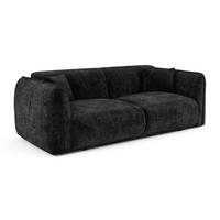 SOFA LUSH Gemusterter Samt Schwarz 205cm - Schwarz, Textil (205/72.5/90cm) - Premium Interiors