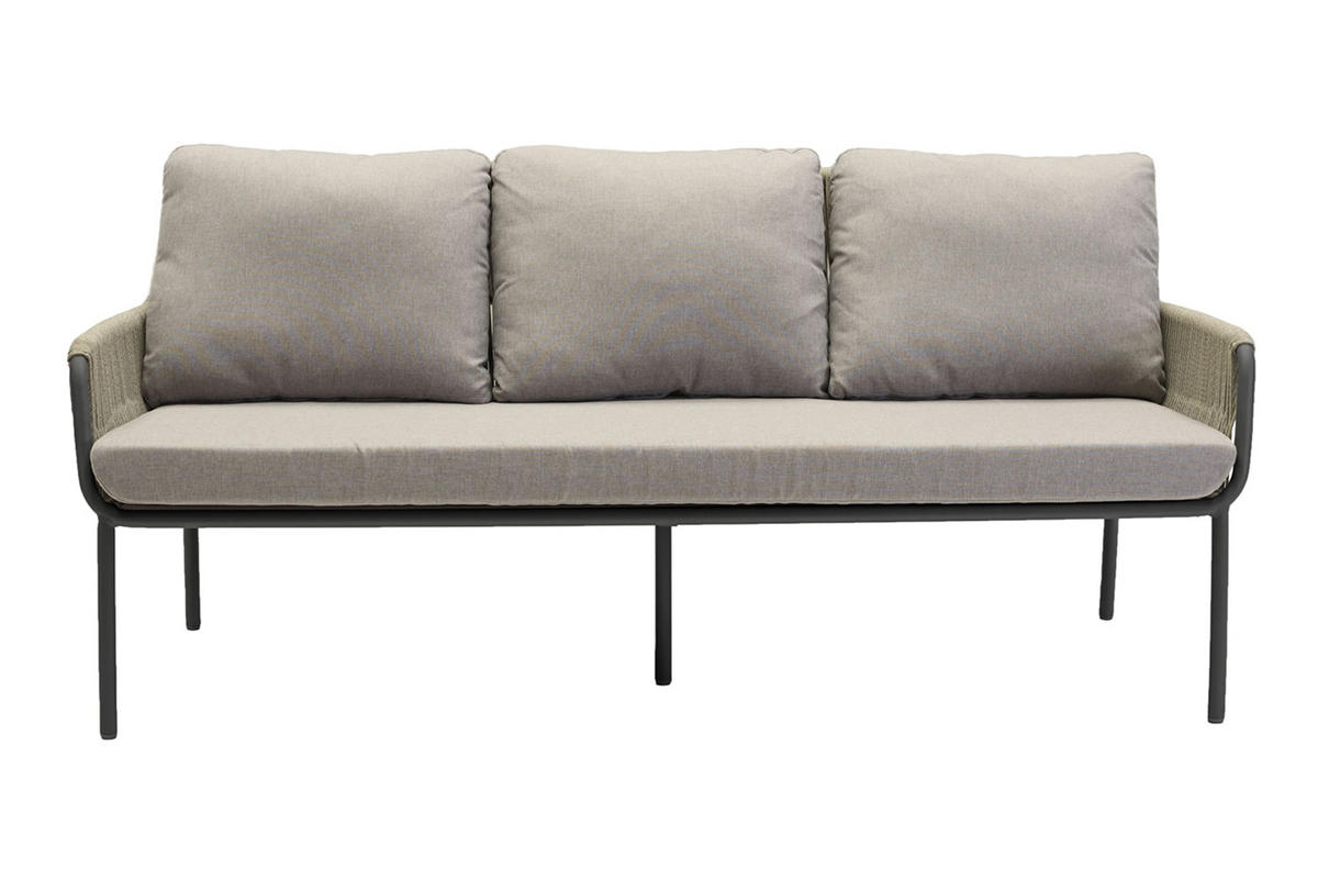 LOUNGESOFA Concord 198x86x59 cm, Metall, Taupe - Taupe, Metall (198/86/59cm) - dasmöbelwerk