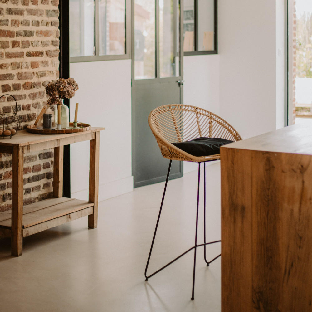 BARHOCKER aus Rattan, 76 cm - Naulu - color_natural - Naturfarben, Naturmaterialien (58/106/46cm) - Drawer