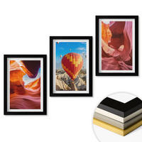 WANDBILDER 3er-Set - 20x30 cm Schwarzer Rahmen - Wüstenschluchten aus der Ballonfahrt - Schwarz, Kunststoff (20/30cm) - ArtPrintCave
