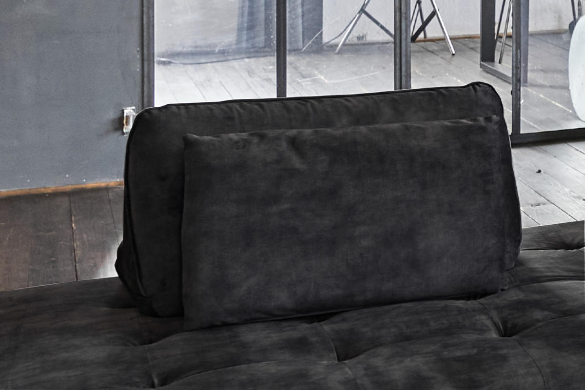 RÜCKENKISSEN WIOLO Anthrazit Velvet - Anthrazit, Textil (80/46cm) - KAWOLA