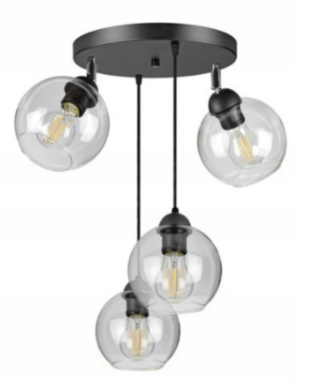 PENDELLEUCHTE HAGEN - Transparent, Glas/Metall (40/40/70cm) - kiki design
