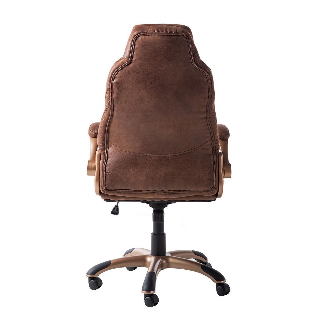 CHEFSESSEL - Microfaser / Kunststoff - Braun/Kupferfarben, Kunststoff/Textil (69/118/77cm) - home24