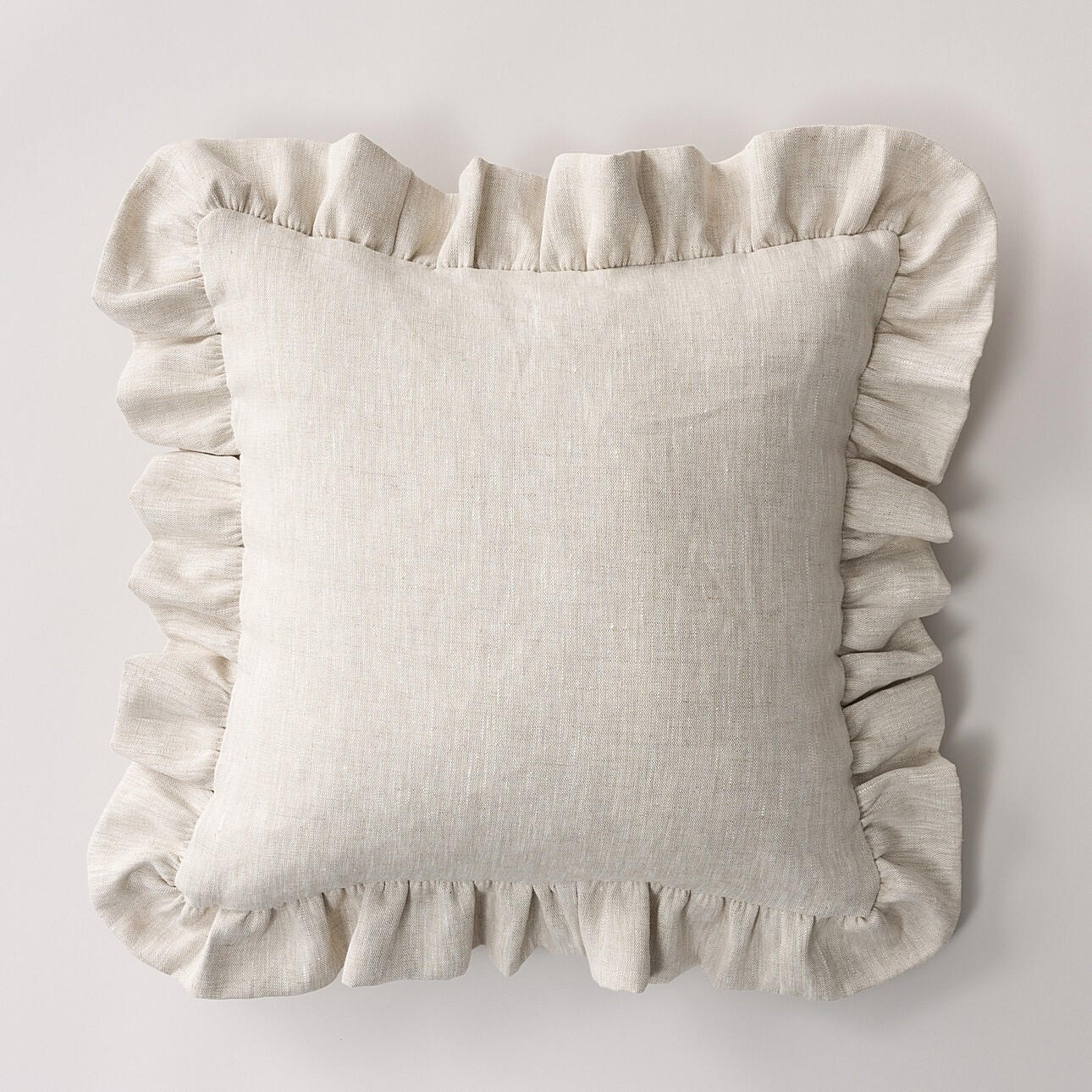 KISSENHÜLLE Charlotte 45x45 cm mit Rüsche - Naturfarben, Textil (45/1cm) - Dekoria