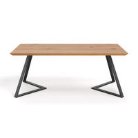 ESSTISCH Avil aus massivem Eichenholz 120x90 cm - Eichefarben/Schwarz, Holz/Metall (120/90/75cm) - Danzz