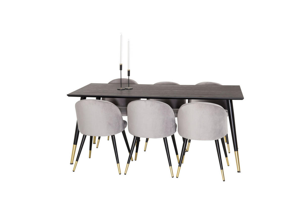 TISCHGRUPPE Grau - Grau, Holzwerkstoff (90/75/180cm) - ebuy24