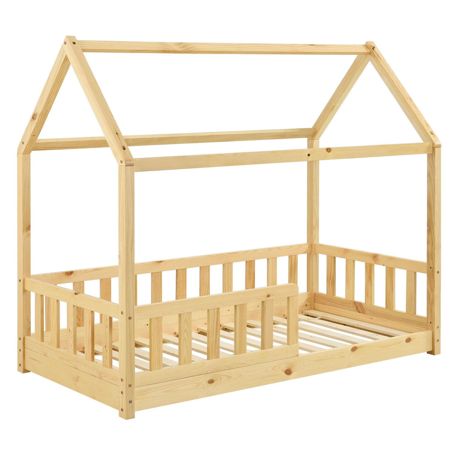 KINDERBETT Marli natur 80x160 cm - Naturfarben, Holz (80/160cm) - Juskys