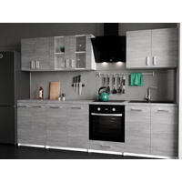 KÜCHENZEILE LECO 280 beton - Grau, Holzwerkstoff (280/82/46cm) - roe furniture