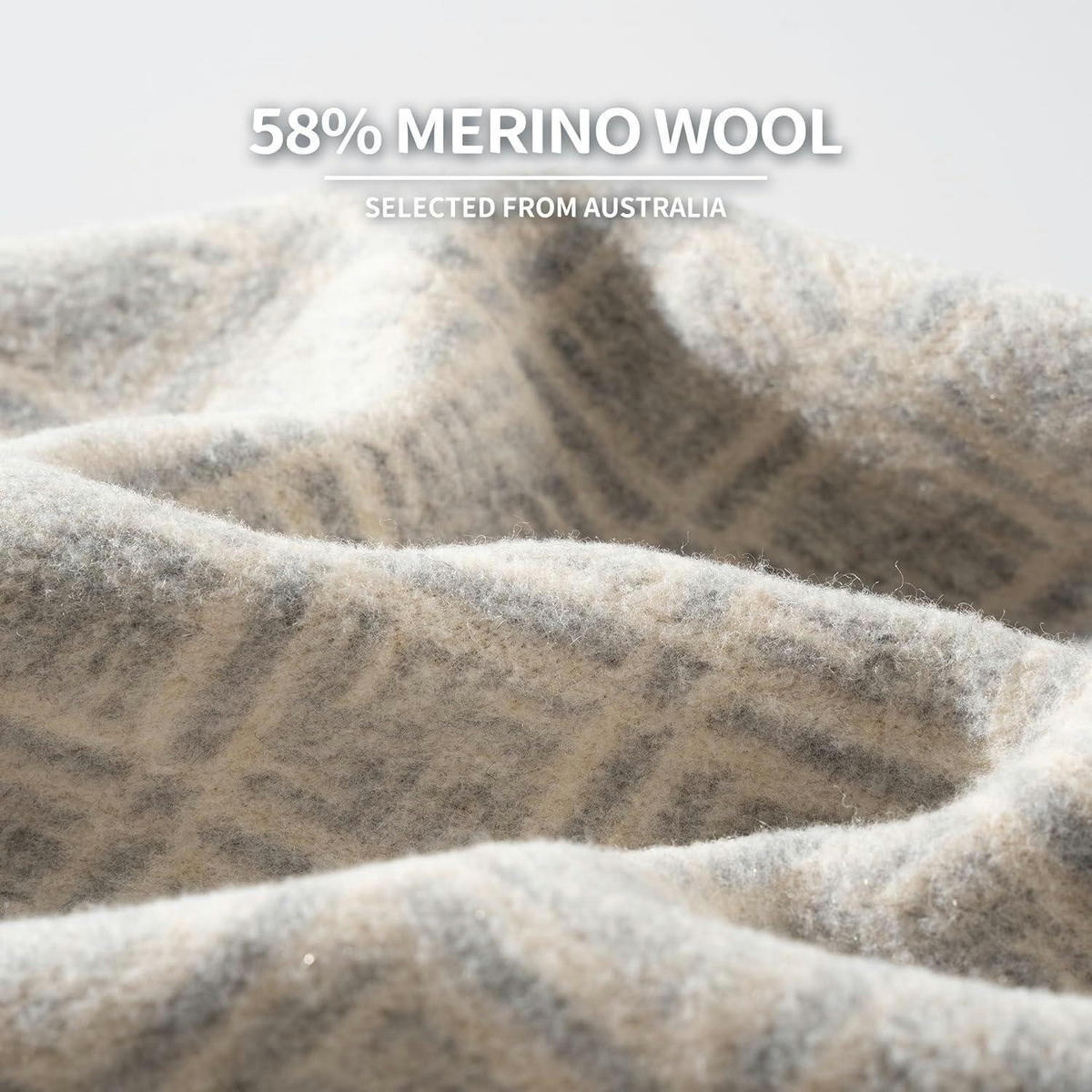 DECKE Merinowolle Kariert Grau 160 x 200 cm - Multicolor, Textil (160/200cm)