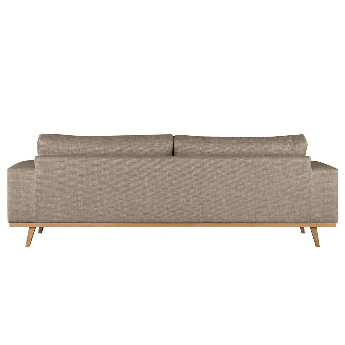 3-SITZER SOFA - Taupe/Buchefarben, Buchenholz/Textil (237/81/88cm) - home24