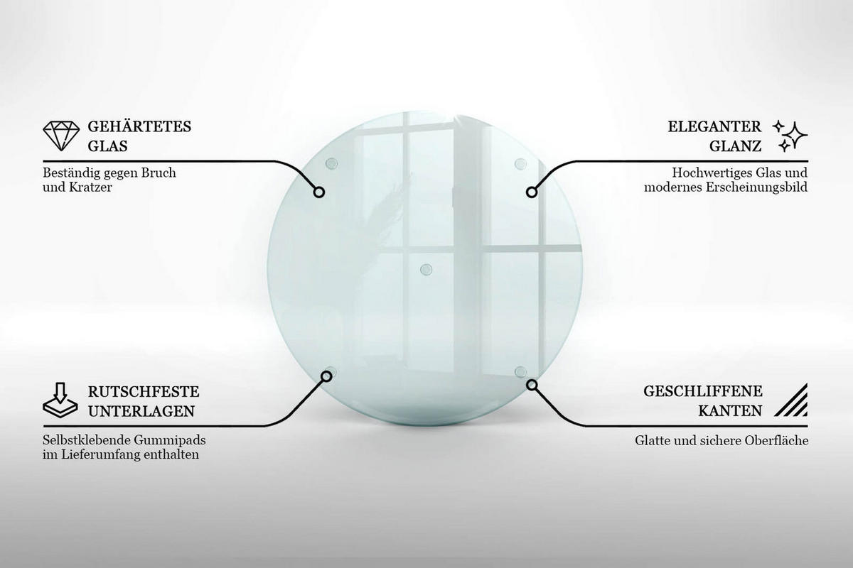 HERDABDECKPLATTE 40 cm Transparent Runder - Transparent, Glas (40/0.4/40cm) - TULUP
