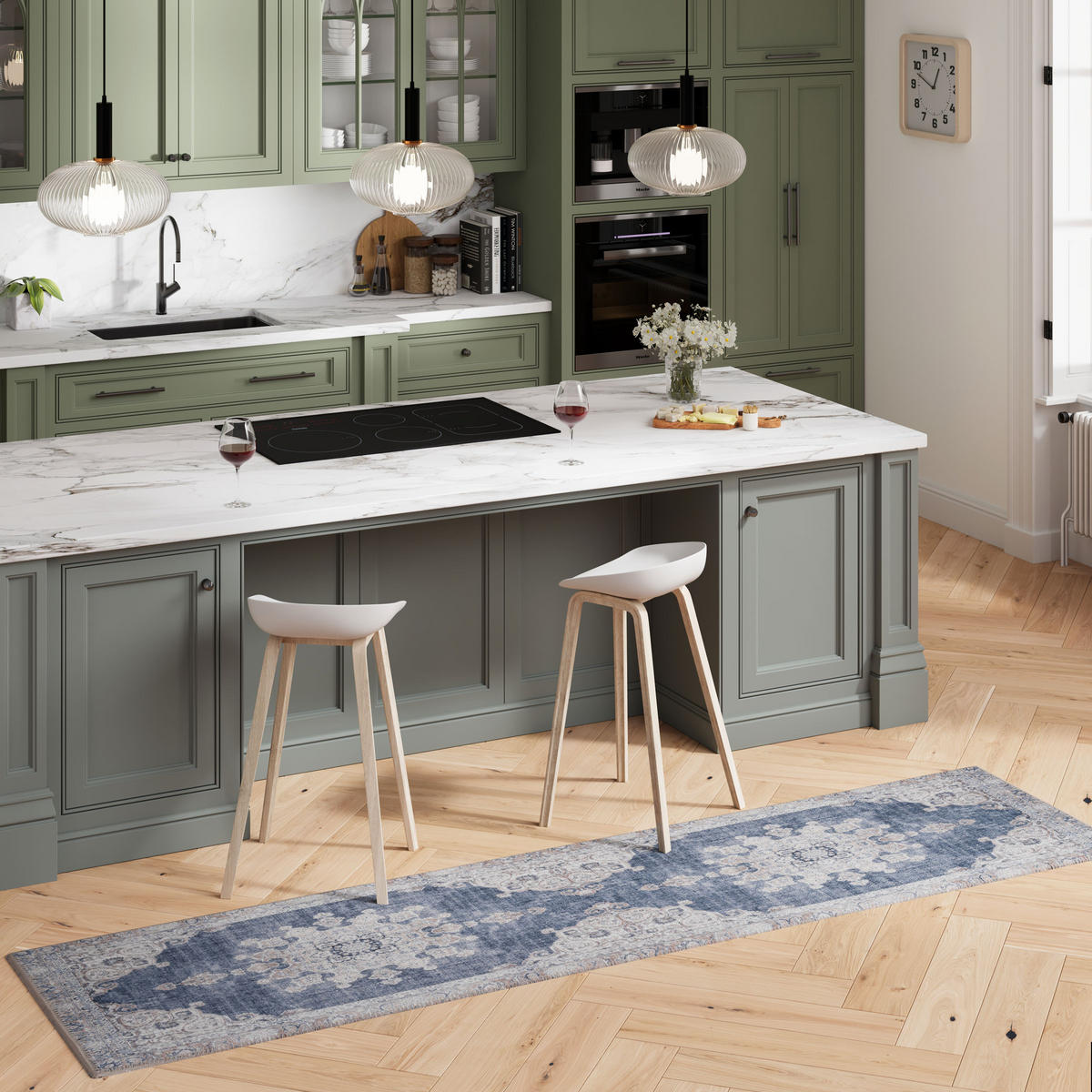 FLACHWEBETEPPICH Ballina - Blau, Textil (160/230cm) - Kukoon Rugs
