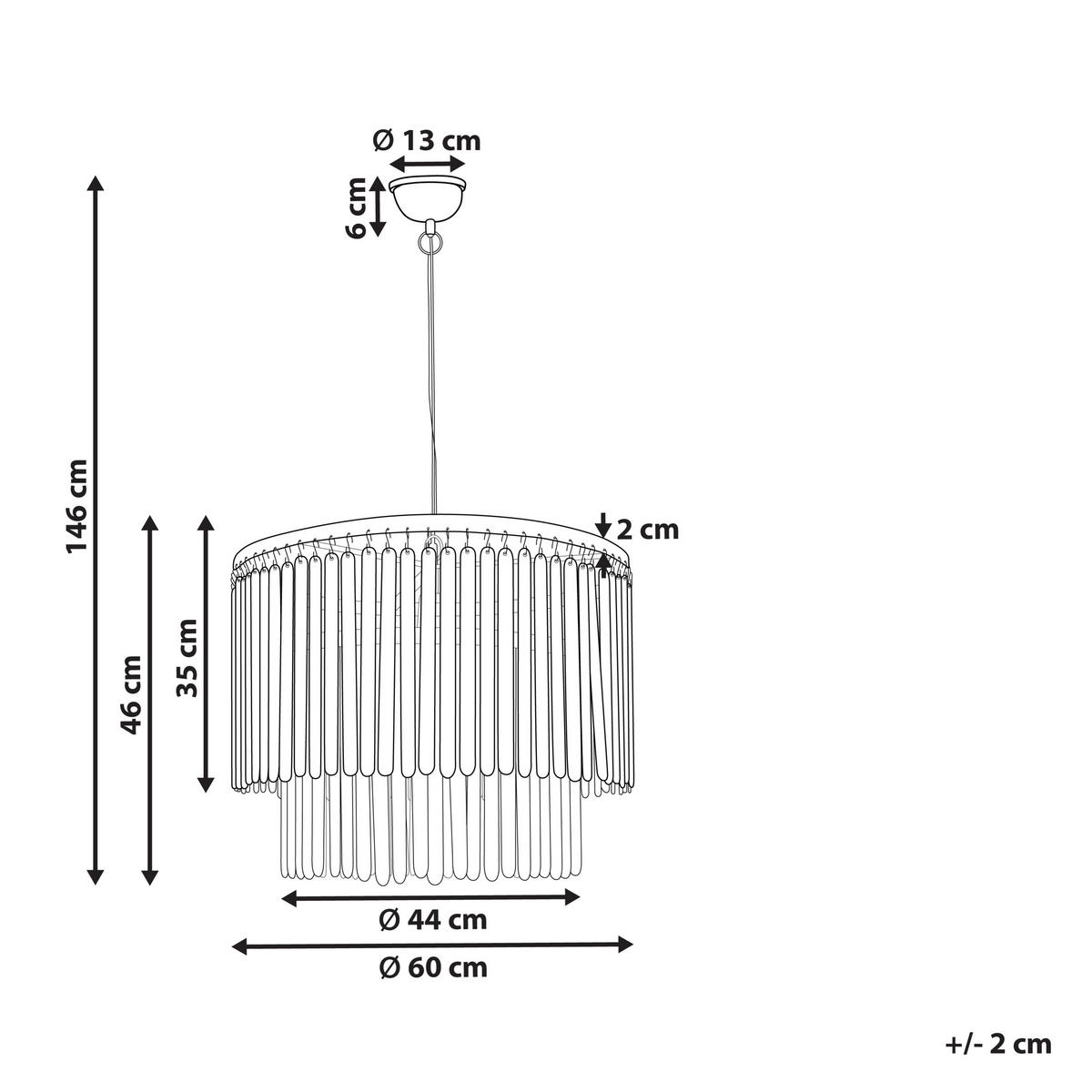 HÄNGELEUCHTE Kaveri 60/60/146 cm - Dunkelbraun, Holz (60/60/146cm) - Beliani