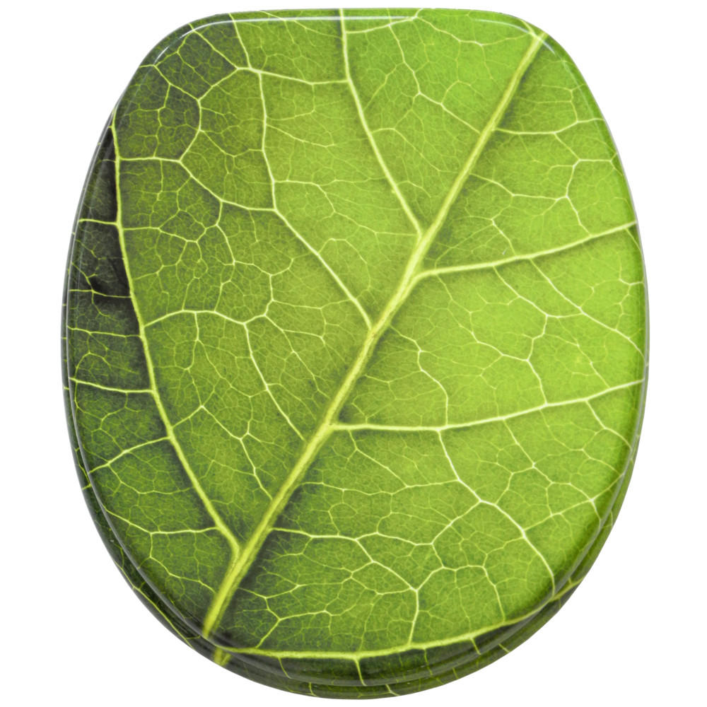 WC-SITZ mit Absenkautomatik Blatt - Grün, Holzwerkstoff (38/6/47cm) - Sanilo