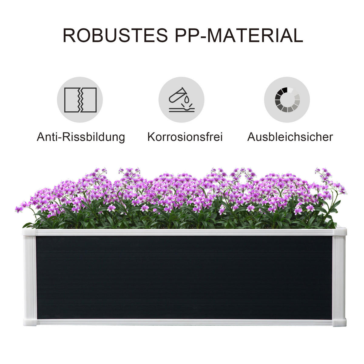 HOCHBEET, Grau, 100 x 80 x 30 cm - Grau, Kunststoff (80/30/100cm) - Outsunny