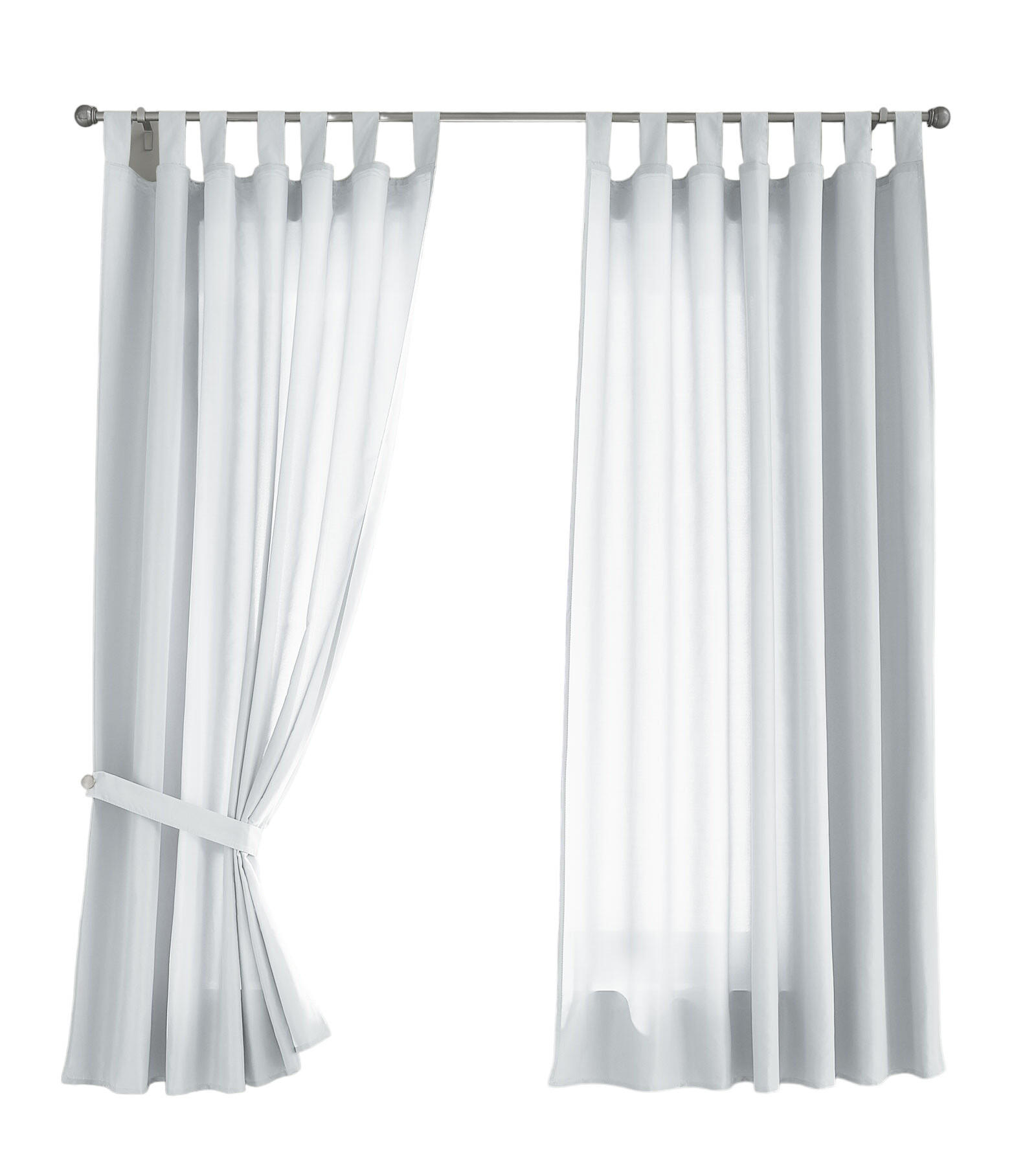VORHANG 2ER SET POTSDAM HxB 175x140 cm Weiß - Weiß, Textil (140/175cm) - Gardinenbox