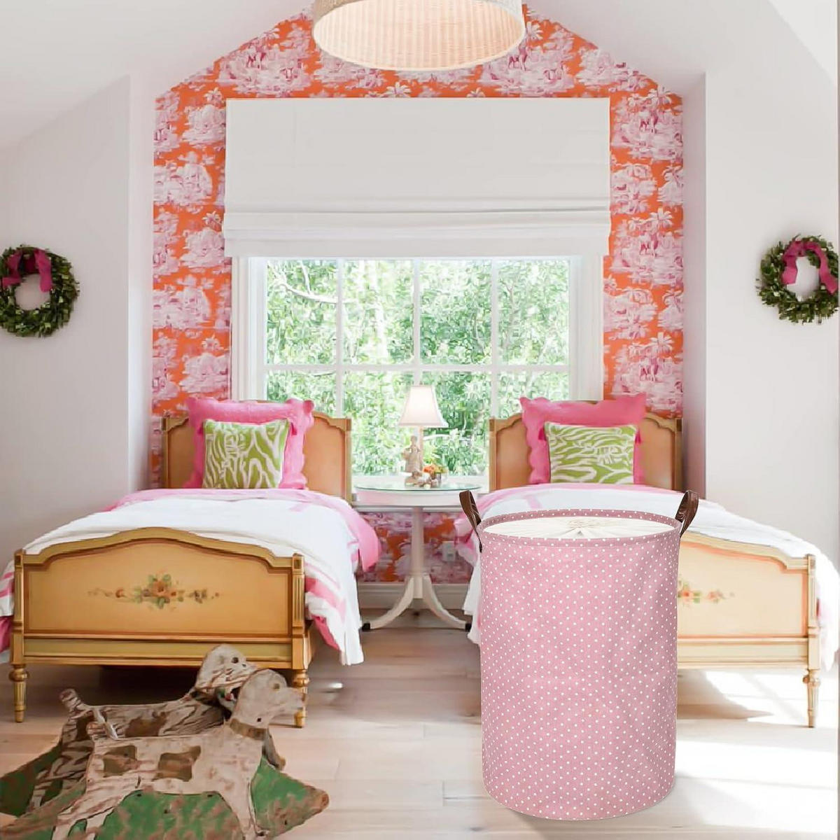 WÄSCHEKORB Baumwolle Rosa 51 cm - Rosa, Textil (38/51/38cm)