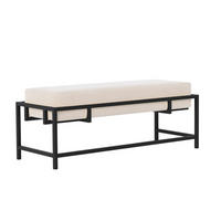 POLSTERBANK GLAM 100 cm Schwarz / Creme ,Metallgestell - Creme, Metall (100/45/35cm) - Idohome