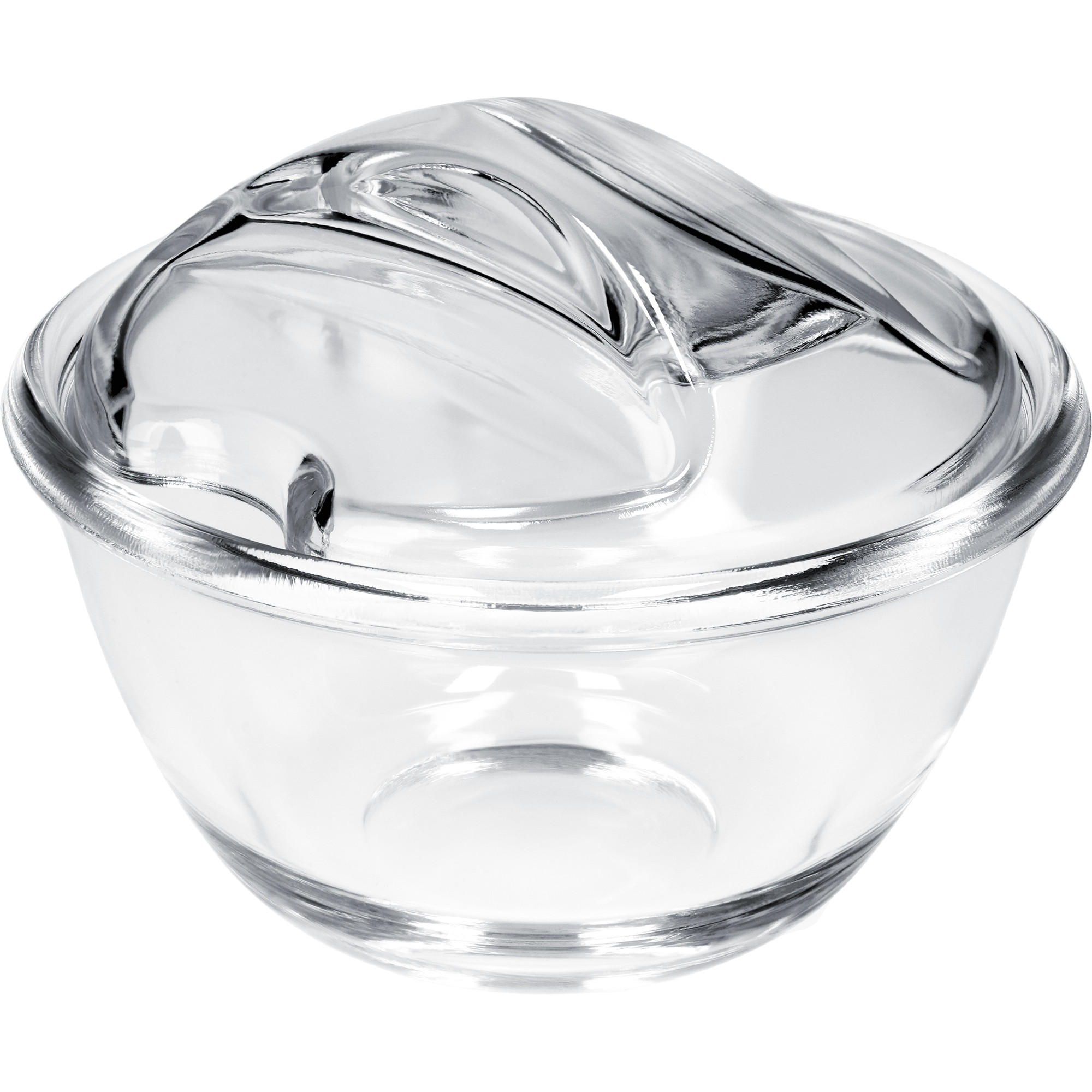 ZUCKERDOSE aus Glas mit Deckel 12x9 cm - Transparent, Glas (12/12cm) - KADAX