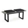 SITZBANK LEA Beton, 120/40/45 cm - Anthrazit/Schwarz, Holzwerkstoff/Metall (120/45/40cm) - B&D Home