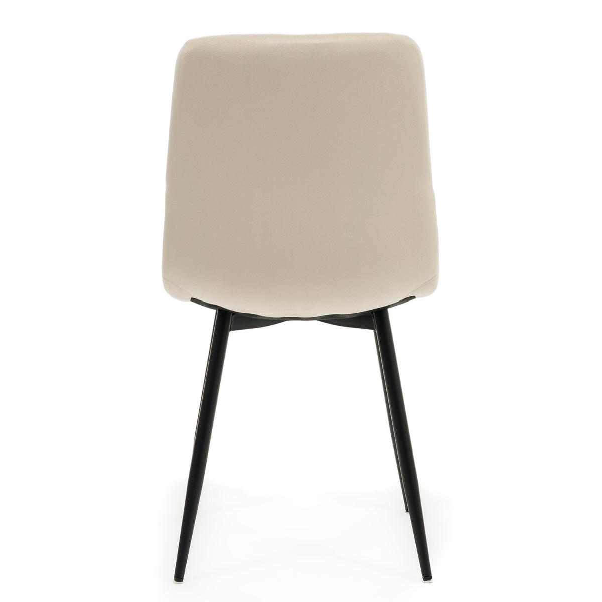 STUHL GELA gepolstert mit Steppung - beige - Samt Velours - Beige/Schwarz, Textil/Metall (45/89/53cm) - NEW HOME