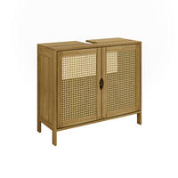 WASCHBECKENUNTERSCHRANK Liora Bambus 68 x 60 cm mit 2 Türen - Grün, Holzwerkstoff (68/60/29cm) - Vicco