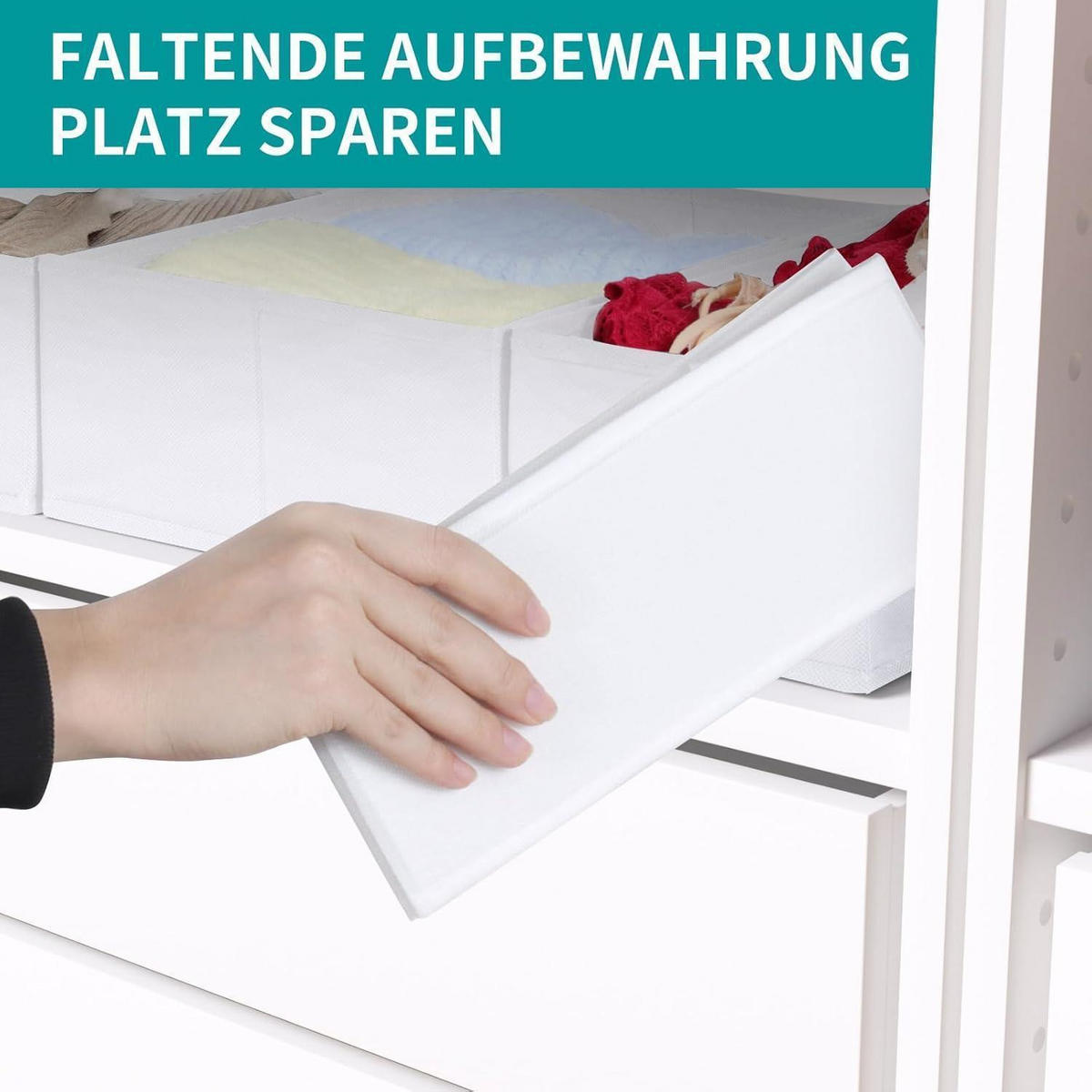 SCHUBLADEN Organizer 8er Set für PAX Kleiderschrank 100x58 cm Weiß - Multicolor, Textil (24/11/26cm)