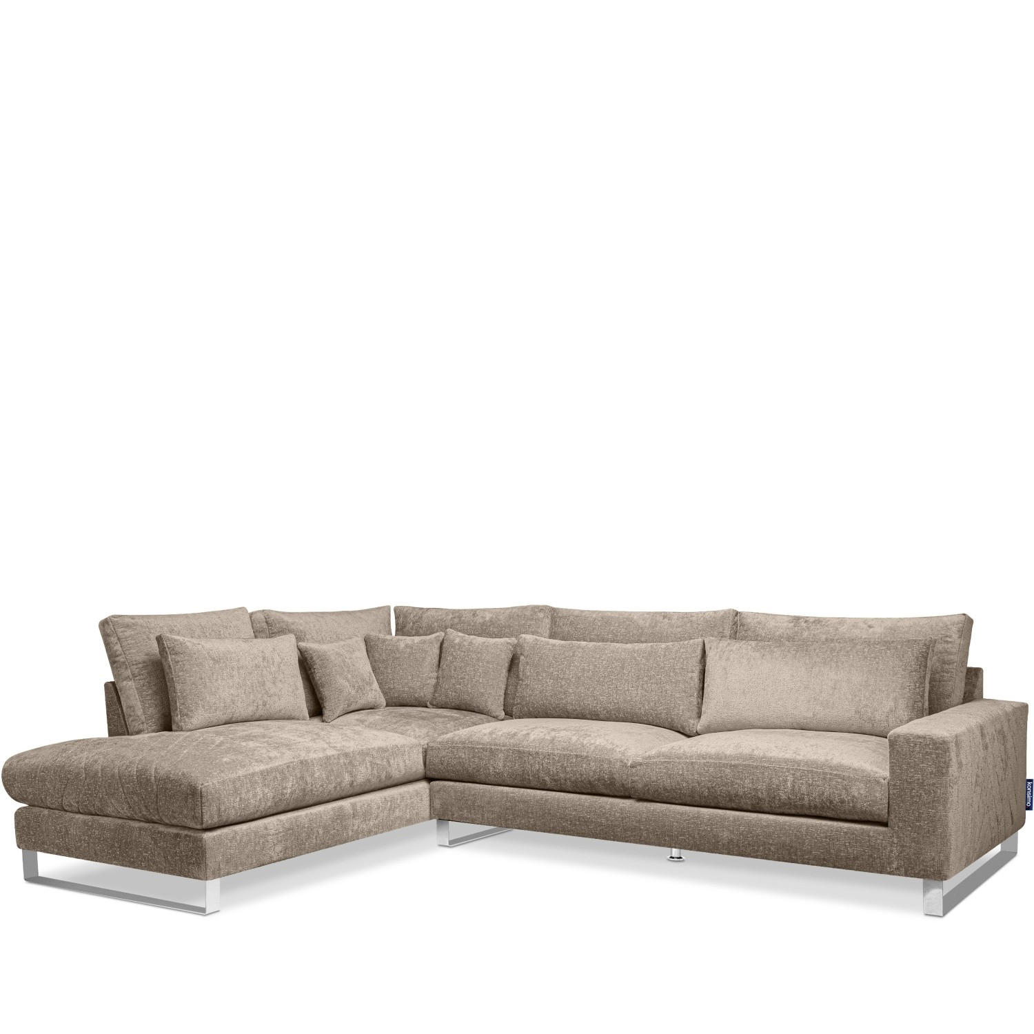 ECKSOFA LINKS BRENTIS Chenille-Stoff, Beige - Beige, Textil (314/224cm) - KONSIMO®