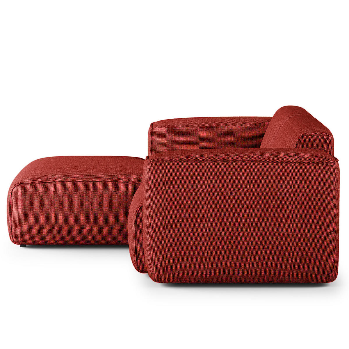 ECKSOFA mit XL-Longchair - Rot/Schwarz, Kunststoff/Textil (260/171cm) - home24