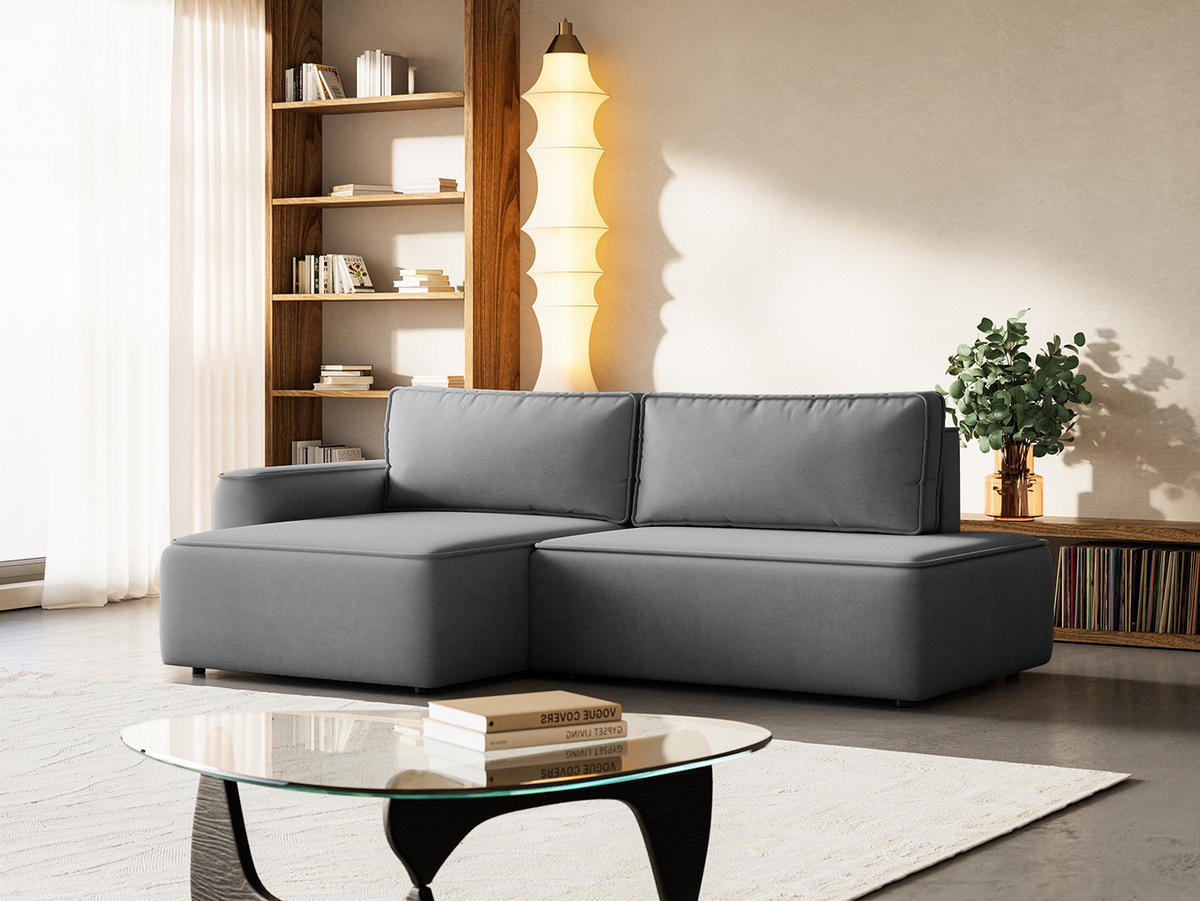 ECKSOFA Sarro mit Schlaffunktion, Grau - Grau, Textil (165/260cm) - Fedve