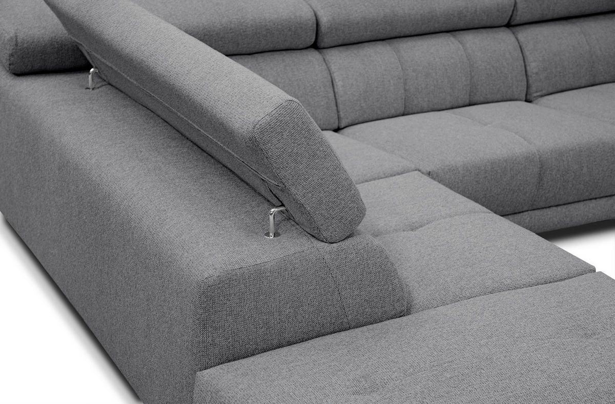 ECKSOFA MORELLO 5-Sitzer, grau - Schwarz/Grau, Holzwerkstoff/Textil (158/269cm) - Courtois Laville