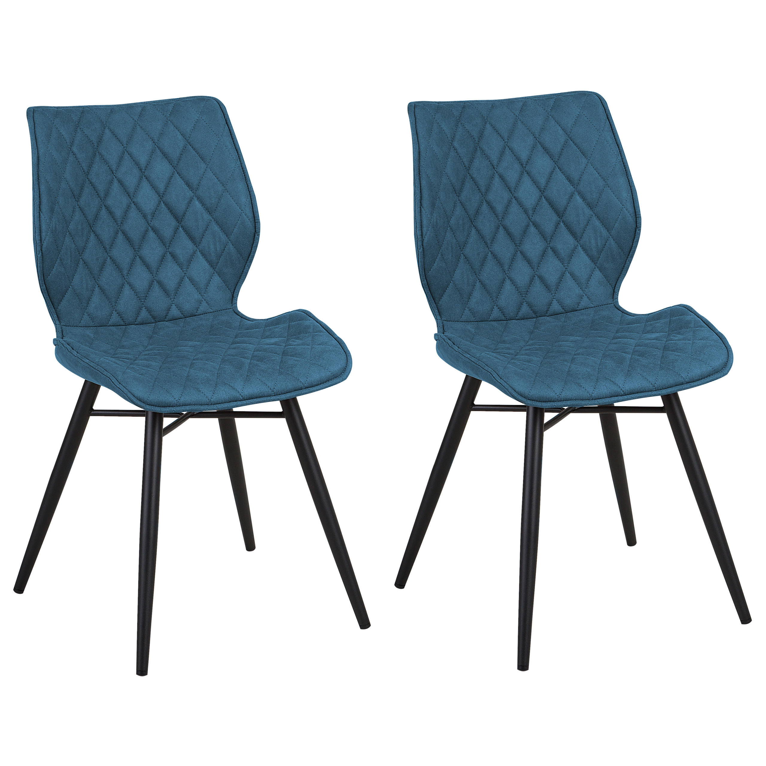 ÉTKEZŐSZÉK 2 darabos Szett Kárpit Kék Lisle - kék, textil/fém (44/86/56cm) - Beliani