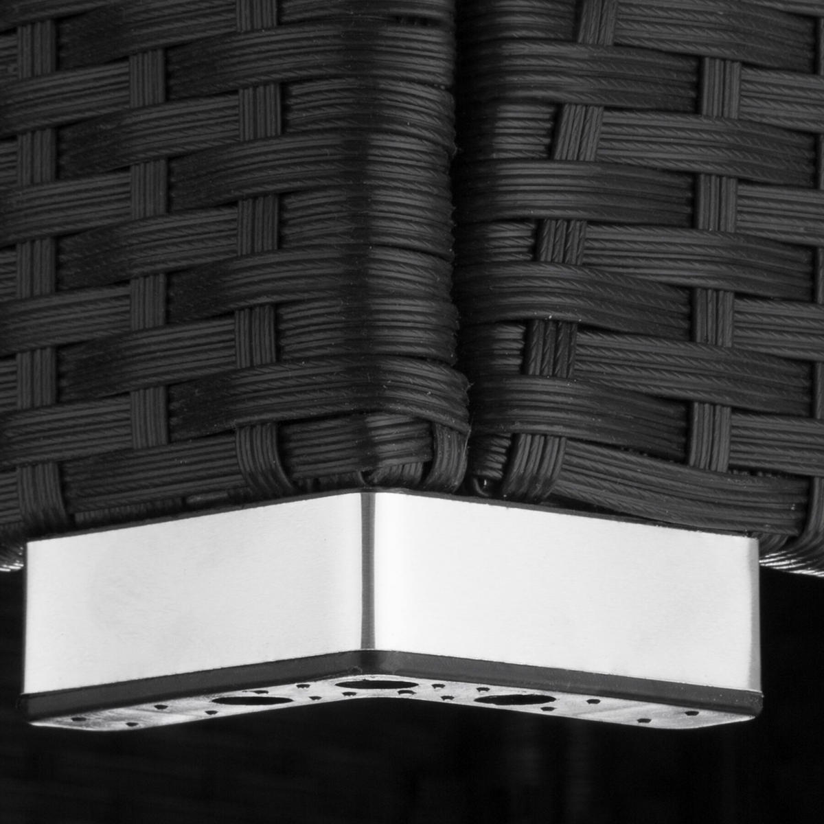 RATTAN-DOPPELLIEGE Carbonera, Belastbarkeit je 200 kg, schwarz - Schwarz, Kunststoff (62/36/196cm) - tectake