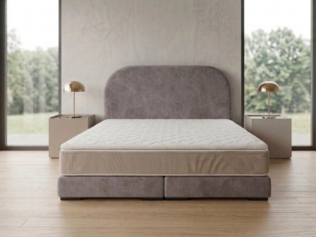 POLSTERBETT LEON1 90x 200 cm Farbe: Hellbraun - Hellbraun, Textil (90/200cm) - A&J MöbelLand