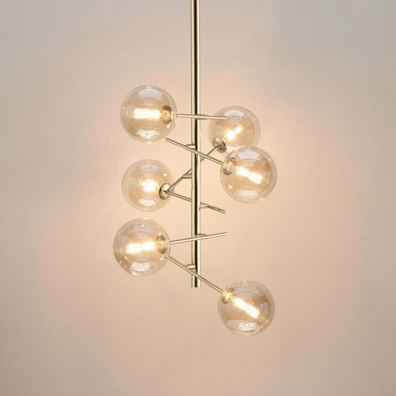 HÄNGELEUCHTE Onolia, Gold / Messing, 81cm - Goldfarben, Glas (81/63/81cm) - KOSILUM