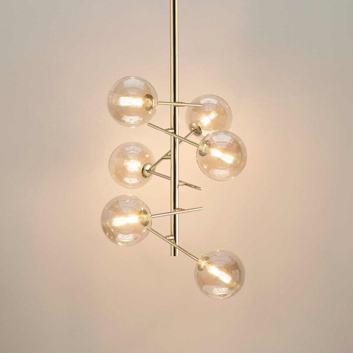 HÄNGELEUCHTE Onolia, Gold / Messing, 81cm - Goldfarben, Glas (63/63/81cm) - KOSILUM
